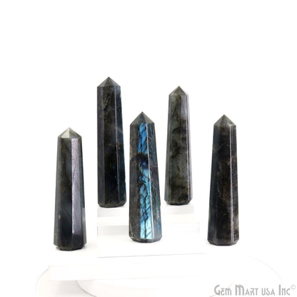 Labradorite Gemstone Jumbo Tower Crystal Tower Obelisk Healing Meditation Gemstones 4-5 Inch