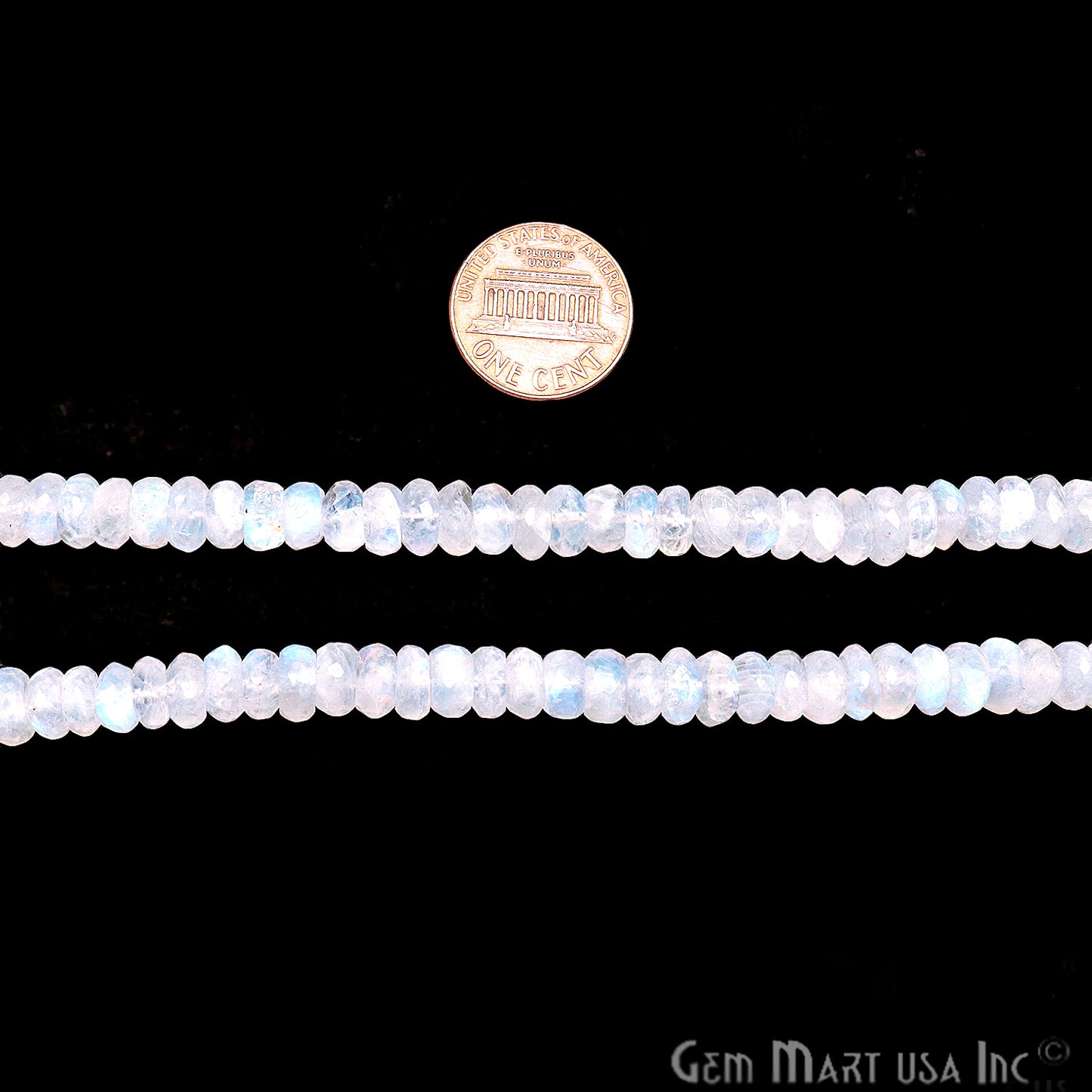 Rainbow Moonstone 7-8mm Round Rondelle Strand Beads - GemMartUSA