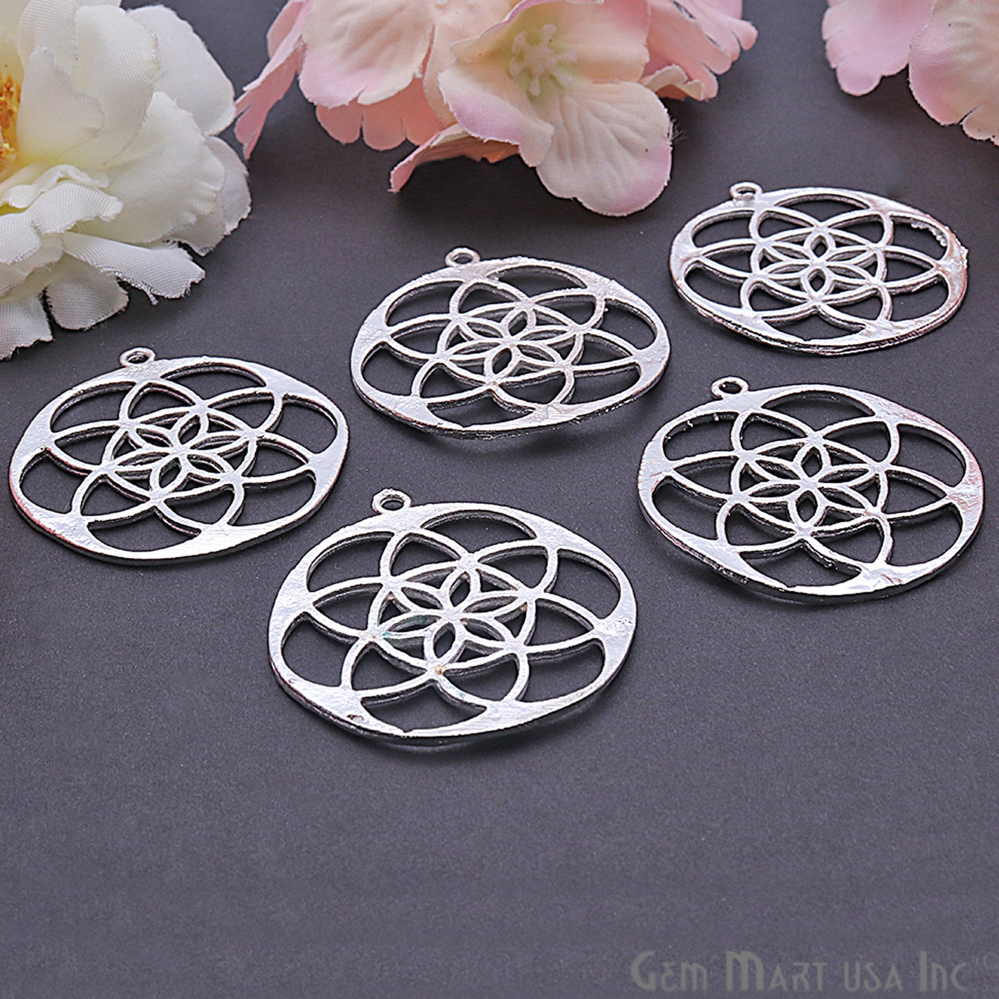 Crystal Grid 40x37mm Chandelier Finding Charm Connector (Pick Your Metal) - GemMartUSA