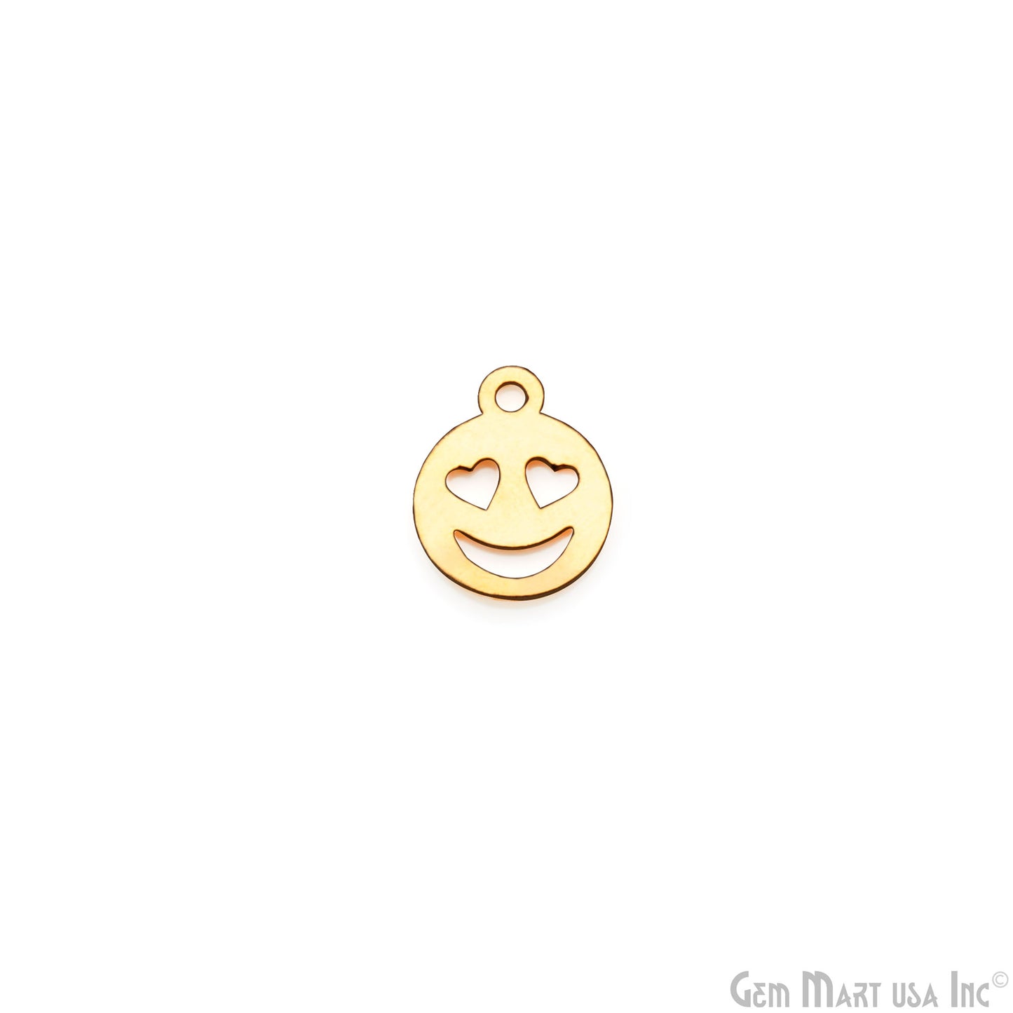 Emoji Shape Laser Finding Gold Plated 14.8x12mm Charm For Bracelets & Pendants