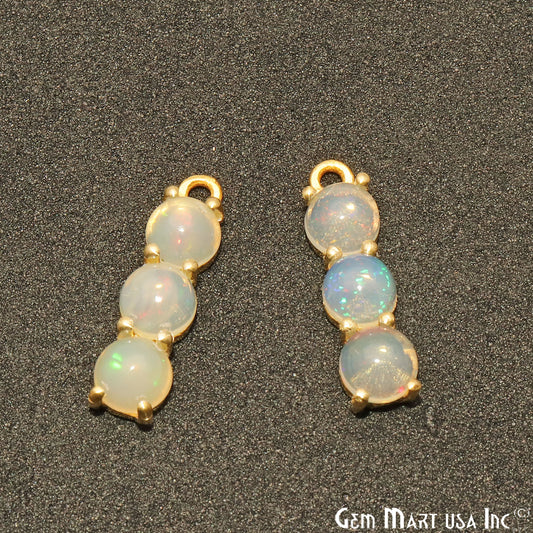 Opal Gemstone 22x6mm Prong Setting Gold Plated Component Connector - GemmartUSA