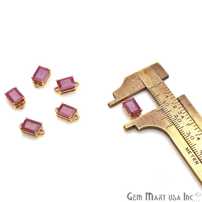 Ruby Prong Setting Gold Plated Gemstone Connector - GemMartUSA