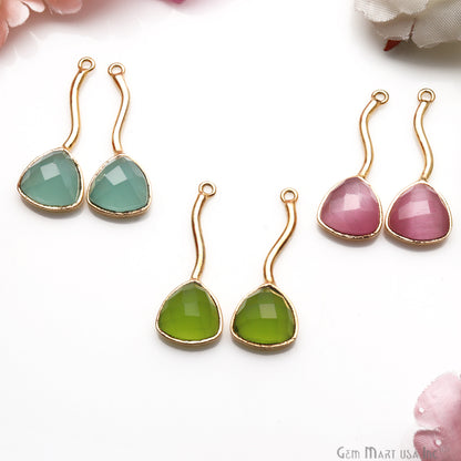 DIY Gemstone 29X11MM Long Dangle Drop Chandelier Earring Connector 1 Pair (Pick Stone) - GemMartUSA