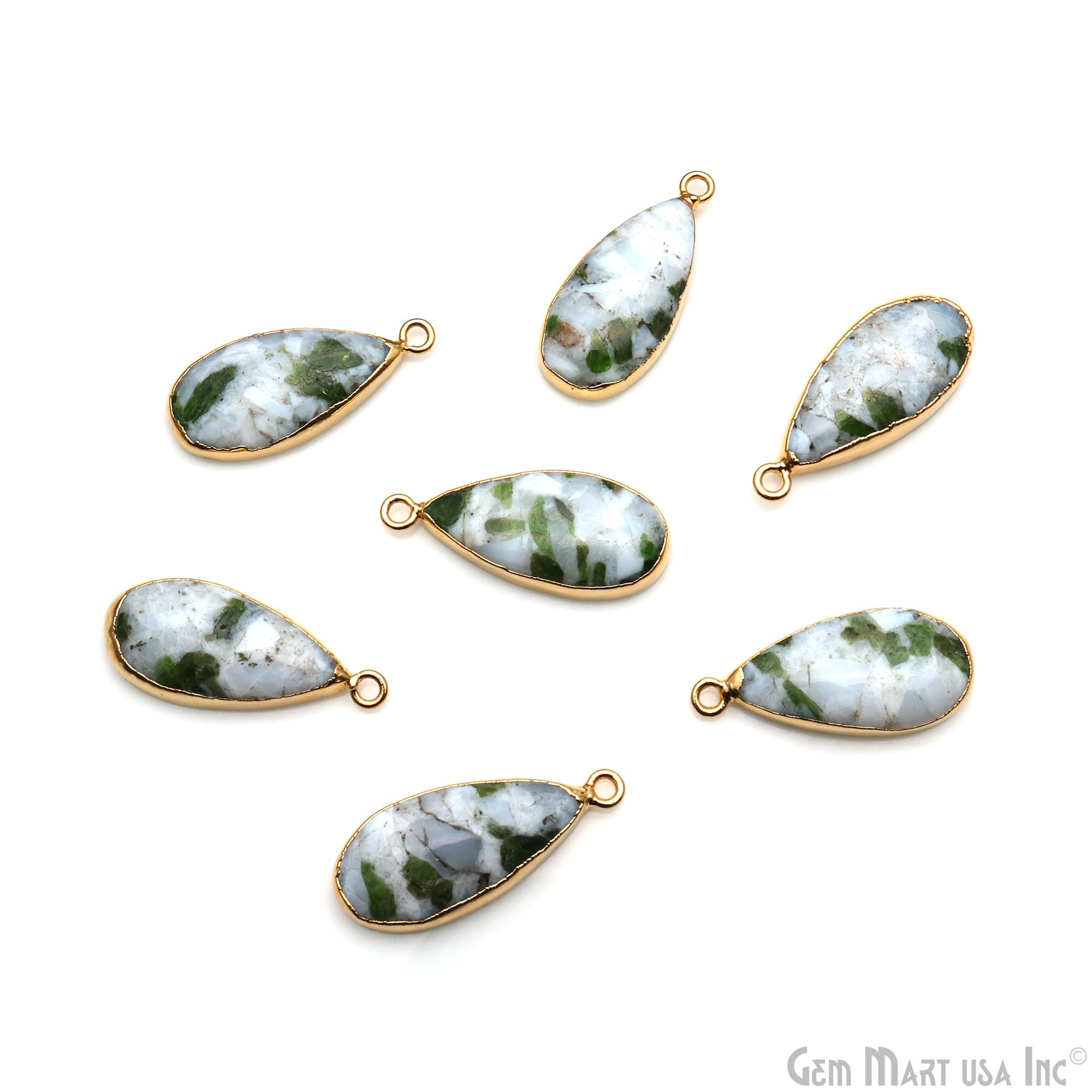 White Calcite & Chrome Diopsite