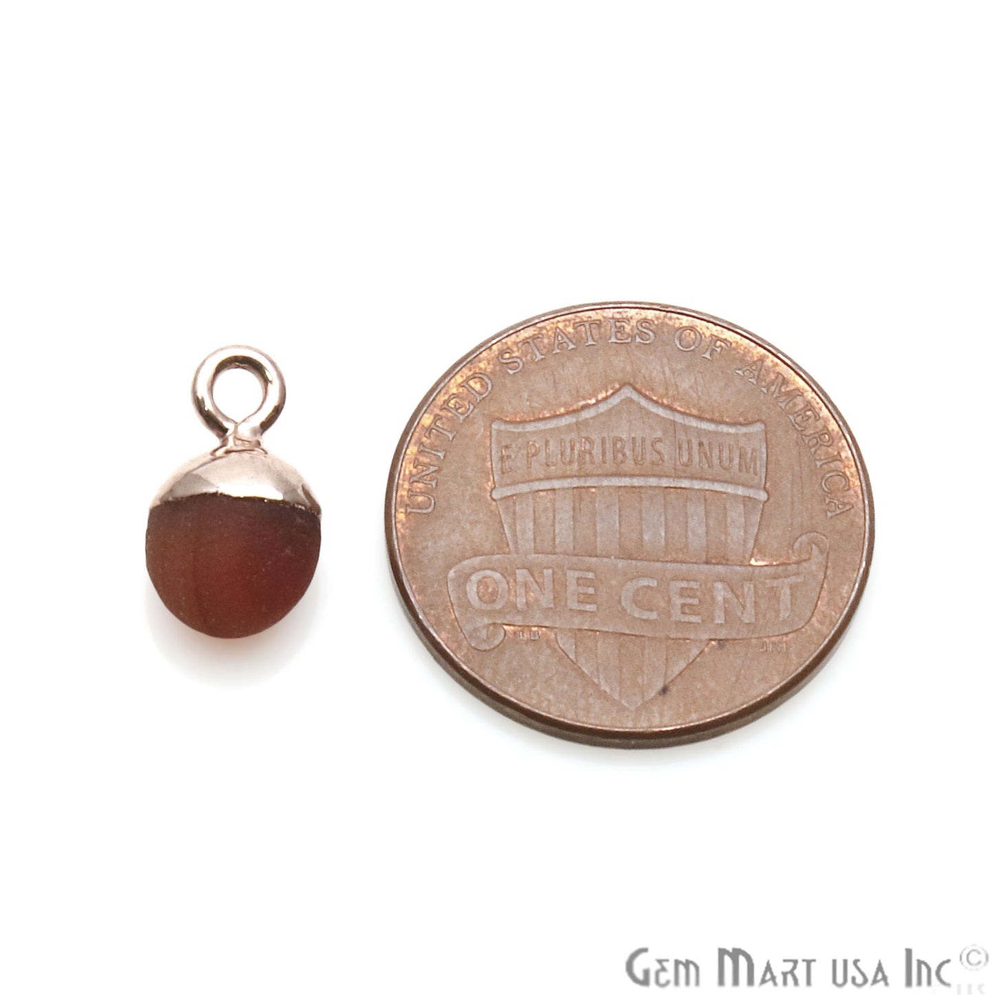 Rough Carnelian Matte Beads Organic 11x5mm Rose Gold Electroplated Pendant Connector - GemMartUSA