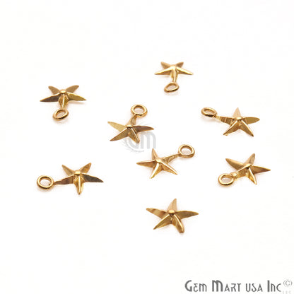 Star Shape 9x8mm Gold Plated Finding Charm, DIY Jewelry - GemMartUSA