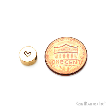 Minimalist Heart Engraved 8mm Round Necklace Charm
