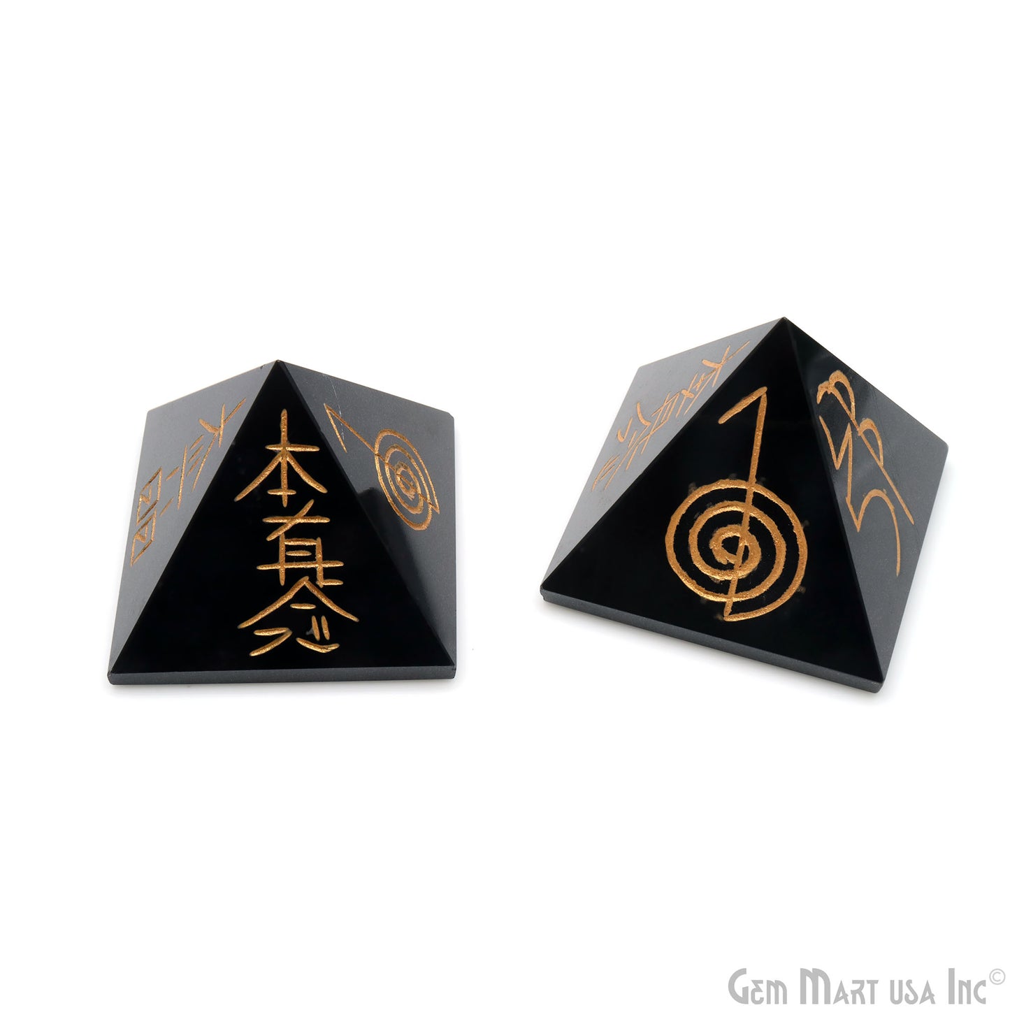 Pyramid Reiki Symbol Engraved Symbols 46x40mm Healing Meditation Gemstones