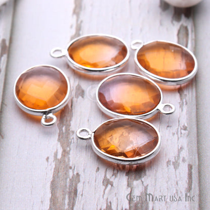 Doublet Aura Quartz 10x12mm Oval Connector (Pick Color,Plating,Bail) - GemMartUSA