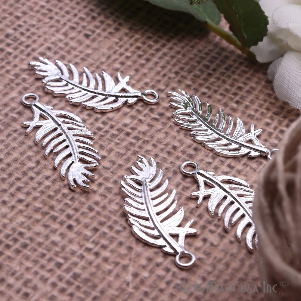 Feather Shape Findings, Filigree Findings, Findings, Jewelry Findings, 32x13mm (50061) - GemMartUSA