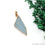 Aquamarine Free Form shape 40x16mm Gold Electroplated Gemstone Single Bail Pendant