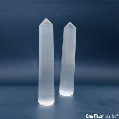 Selenite Gemstone Jumbo Tower Crystal Tower Obelisk Healing Meditation Gemstones 4-5 Inch