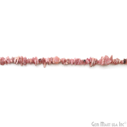 Rhodochrosite Chip Beads, 34 Inch, Natural Chip Strands, Drilled Strung Nugget Beads, 3-7mm, Polished, GemMartUSA (CHRS-70001)