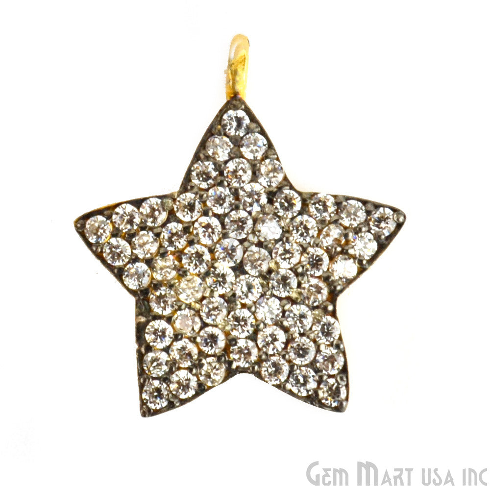 Star CZ Pave Gold Vermeil Charm for Bracelet & Pendants - GemmartUSA