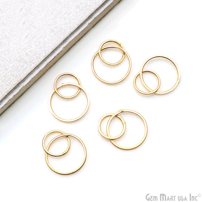 Round Hoop 28x19mm Dangle Gold Plated Earring Finding