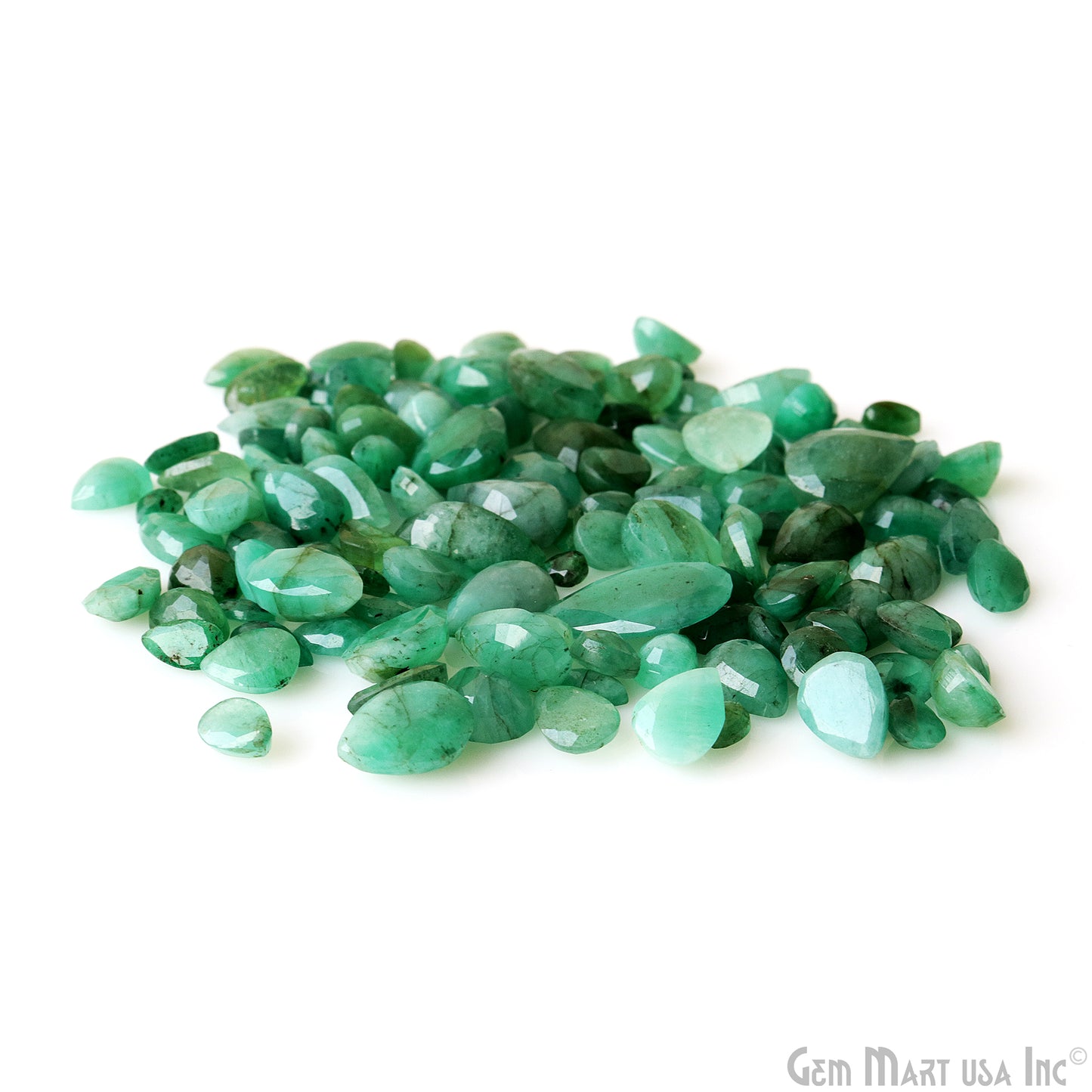 Emerald Wholesale Gemstones, 100% Natural Precious Gems, Green Faceted Loose Gems, 4-15mm, Pear, 99 Carats