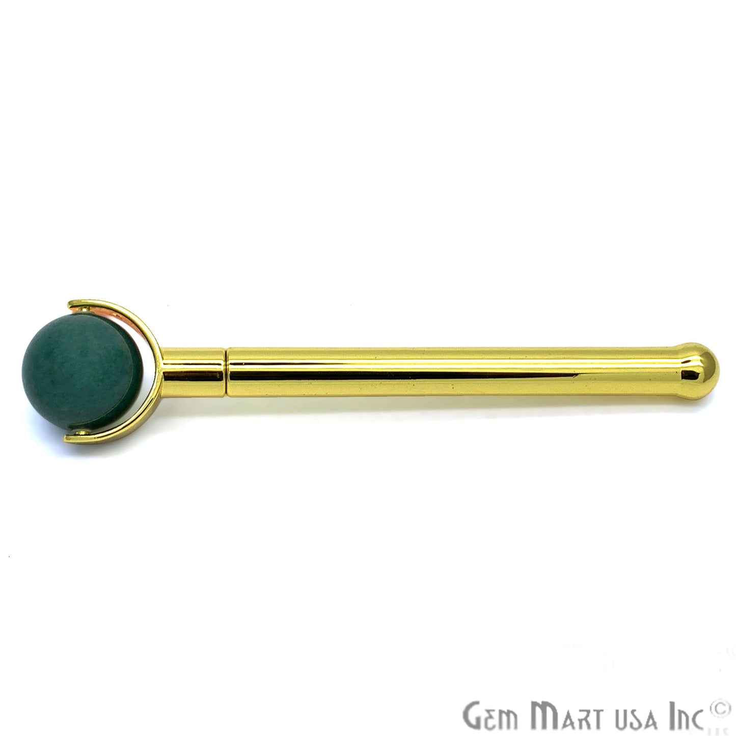 Gemstone Gold Plated Face Roller With Healing Stones, Skin care (Pick Stone & Plating) - GemMartUSA