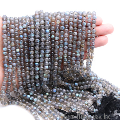 Labradorite Rondelle Beads, 14 Inch Gemstone Strands, Drilled Strung Nugget Beads, Faceted Round, 5mm