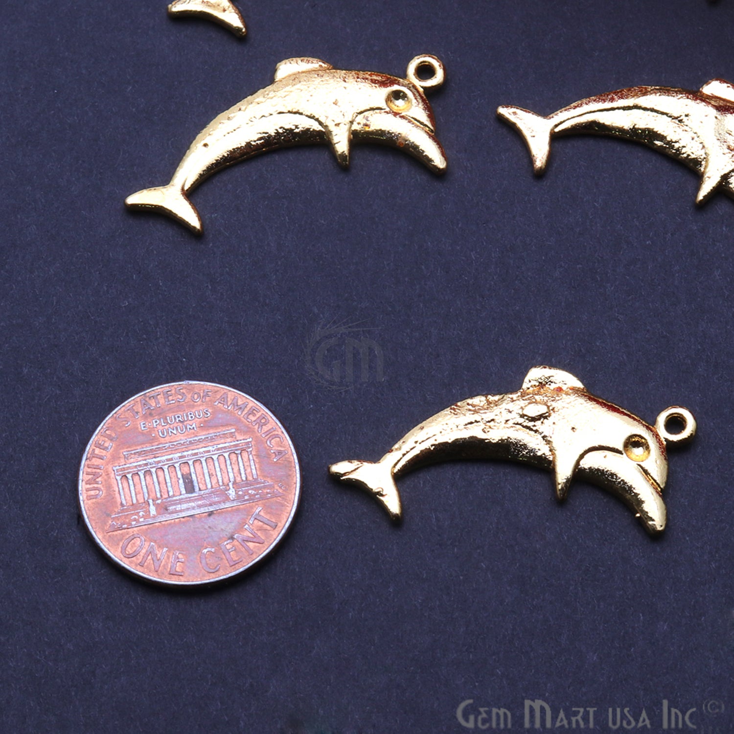 Dolphin Fish 28x10mm Chandelier Finding Charm Connector (Pick Your Metal) - GemMartUSA