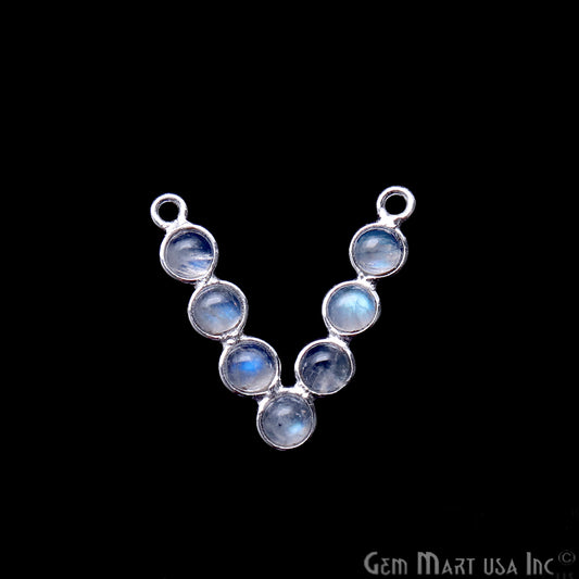 DIY Rainbow Moonstone 22x21mm Silver Plated Chandelier Finding Component - GemmartUSA