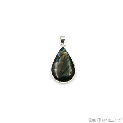 Labradorite Gemstone Pears 37x20mm Sterling Silver Necklace Pendant 1PC