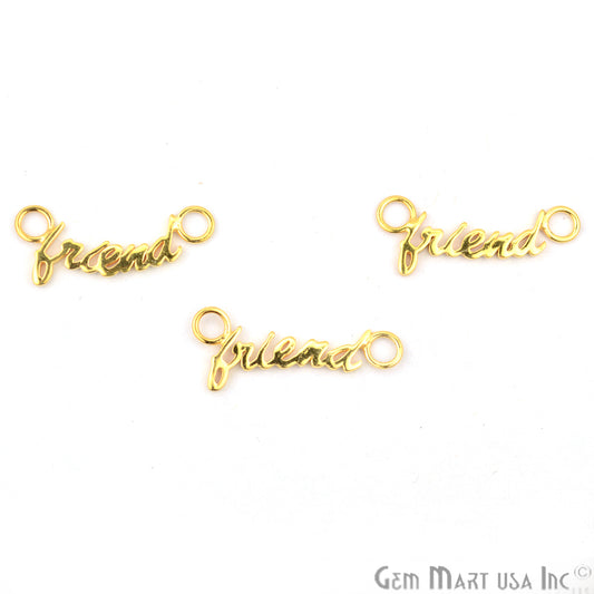FRIEND Letter Gold Vermeil Charm for Bracelet Pendants & Necklace - GemmartUSA