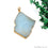 Aquamarine Free Form shape 57x45mm Gold Electroplated Gemstone Single Bail Pendant