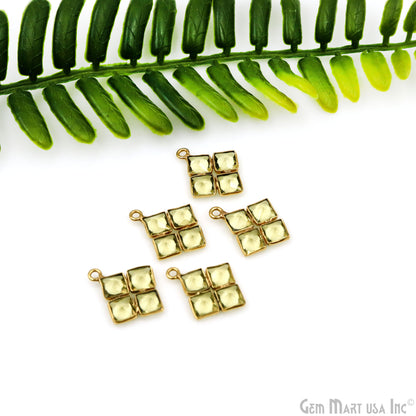 DIY Square Gemstone 12mm Gold Plated Chandelier Finding Component