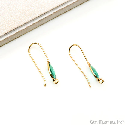 Pear Shape 31x9mm Gemstone Connector Hook Earrings