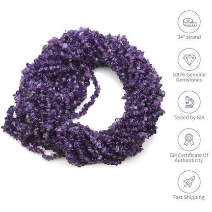 Natural Amethyst chip Gemstone stone beads 1 full strand 34 inch Wholesale Price (CHAA-70001) (762203930671)