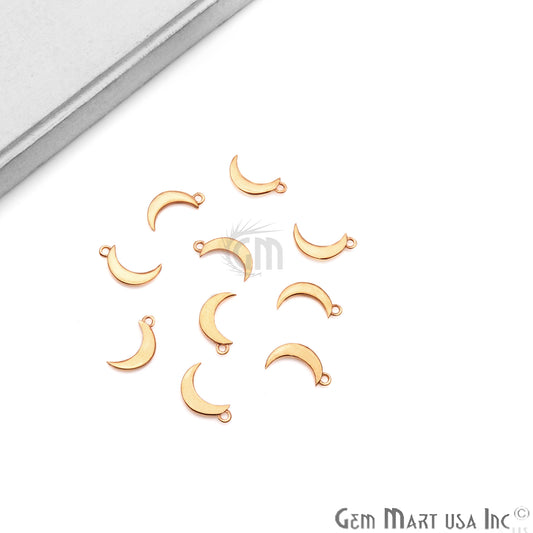 Moon Shape 14x3mm Gold Plated Finding Charm, DIY Jewelry - GemmartUSA