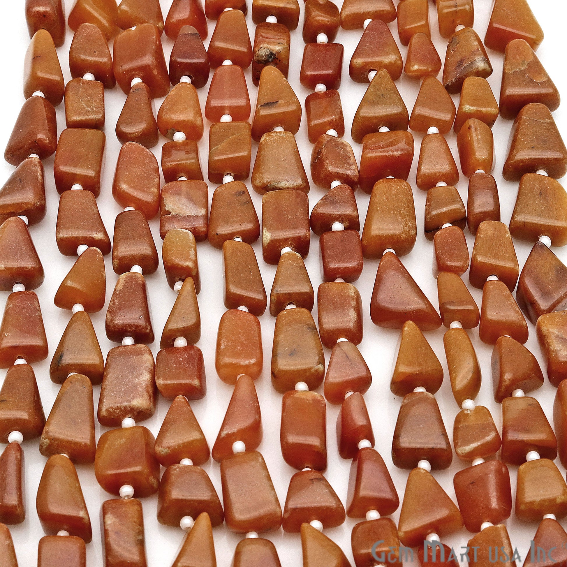 Red Jasper Free Form 12x8mm Tumble Beads Gemstone Strands - GemMartUSA