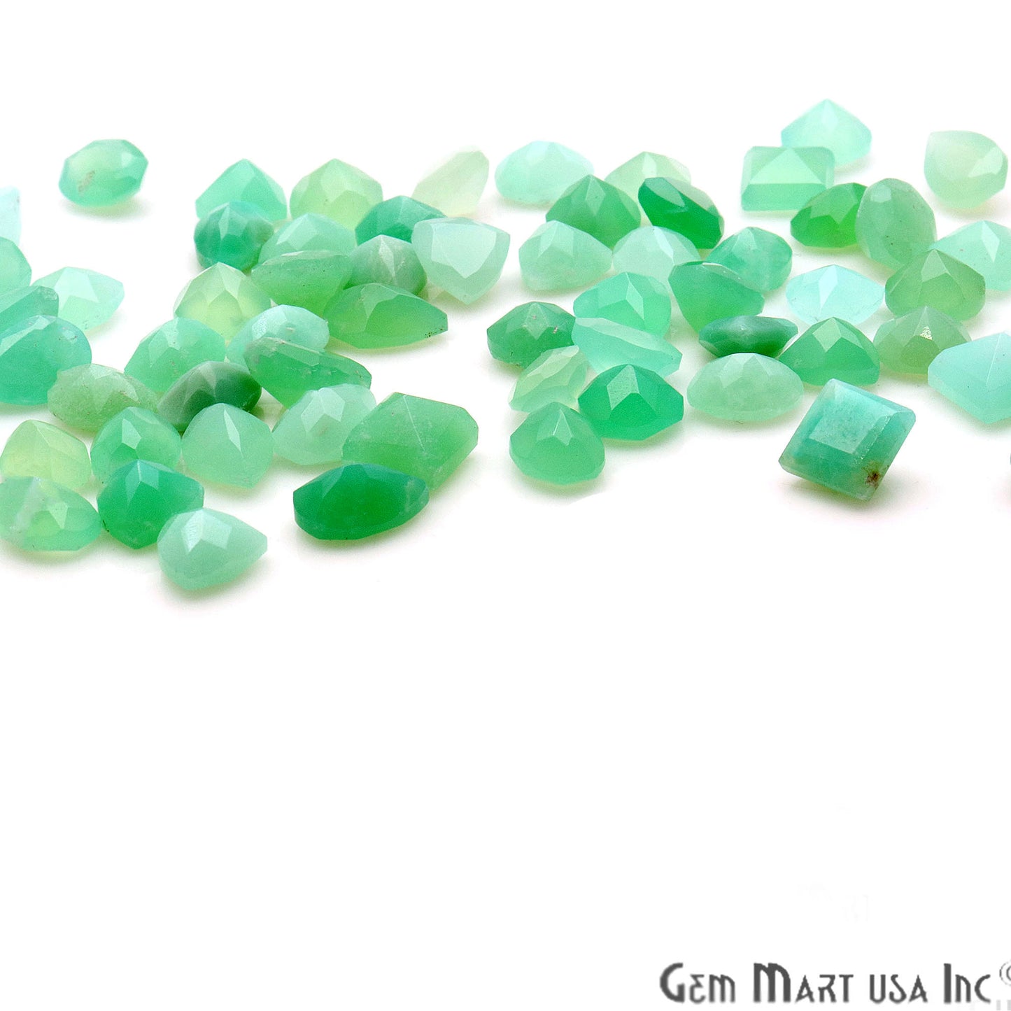 50ct Lot Chrysophrase Mix Shaped 7-8mm Stone, Faceted Gemstone Mixed lot, Loose Stones - GemMartUSA