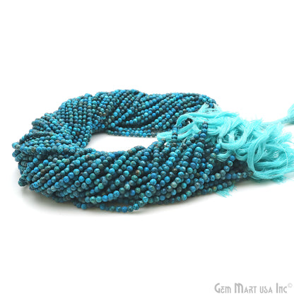 Chrysocolla Rondelle Beads, 12.5 Inch Gemstone Strands, Drilled Strung Nugget Beads, Faceted Round, 3-4mm