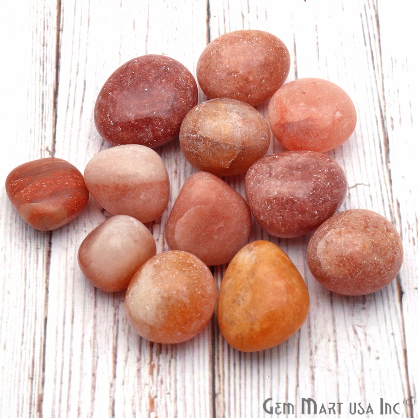 3.53oz Lot Sunstone Tumbled Reiki Healing Metaphysical Beach Spiritual Gemstone - GemMartUSA