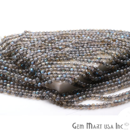 Labradorite Rondelle Beads, 14 Inch Gemstone Strands, Drilled Strung Nugget Beads, Faceted Round, 5mm