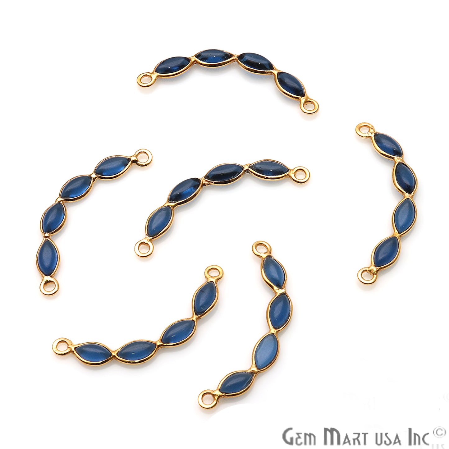 DIY Iolite Smiley 26x4mm Gold Plated Chandelier Finding Component - GemMartUSA