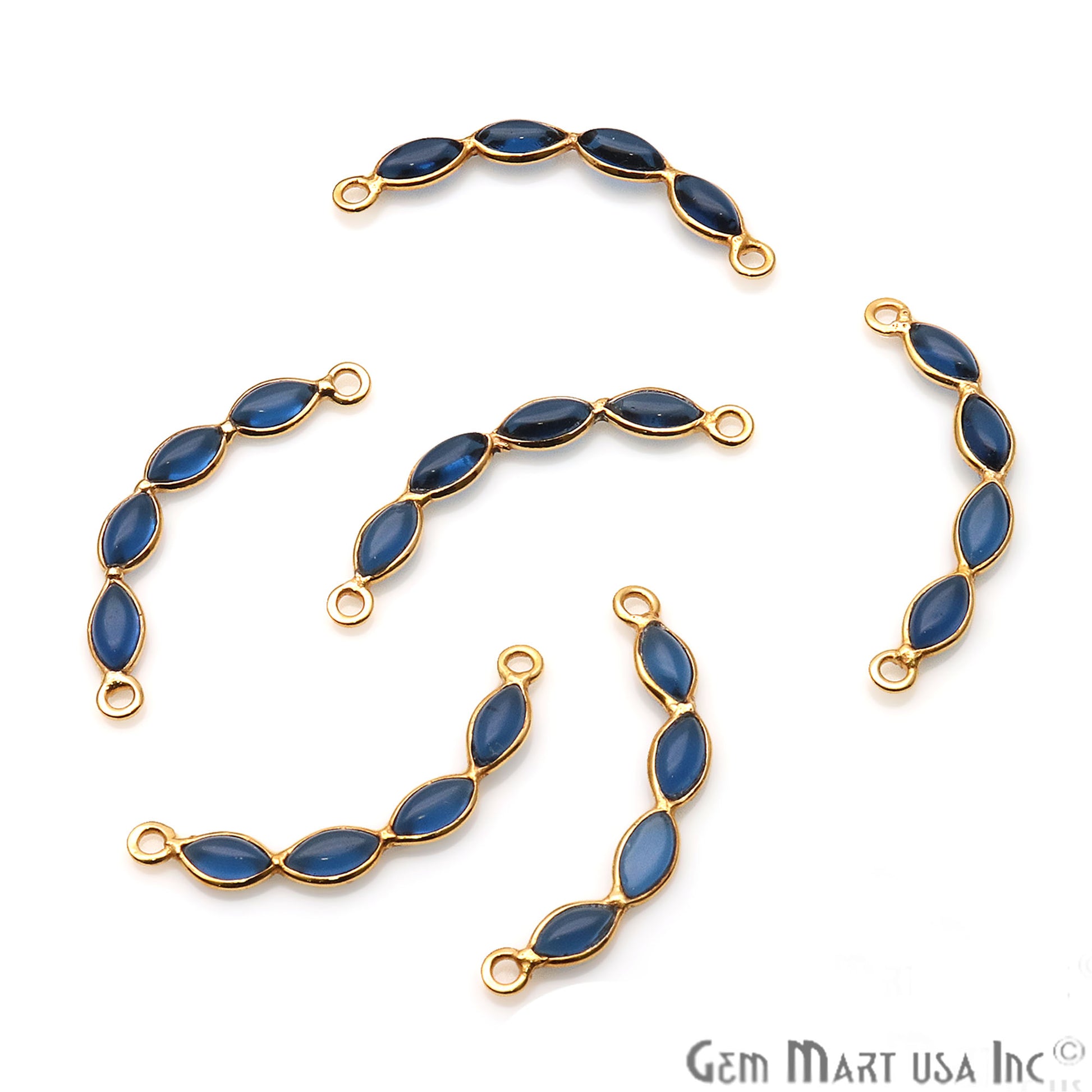 DIY Iolite Smiley 26x4mm Gold Plated Chandelier Finding Component - GemMartUSA