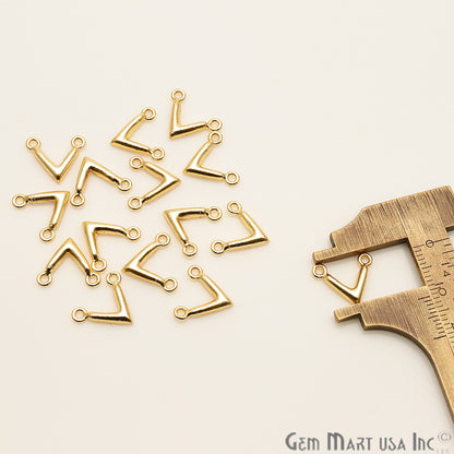 5pc Lot V Shape Finding 13x11mm Chandelier Jewelry Charm (Pick Plating) - GemMartUSA
