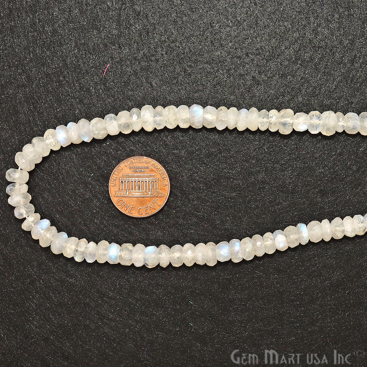 Rainbow Moonstone 6-7mm Round Rondelle Strand Beads - GemMartUSA