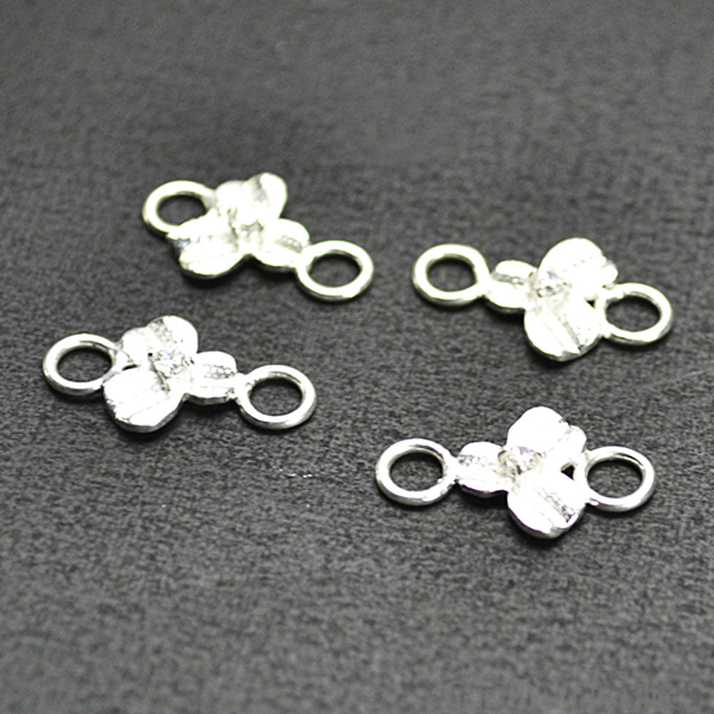 Orchid Shape Silver Charm for Bracelet Pendants & Necklace - GemMartUSA