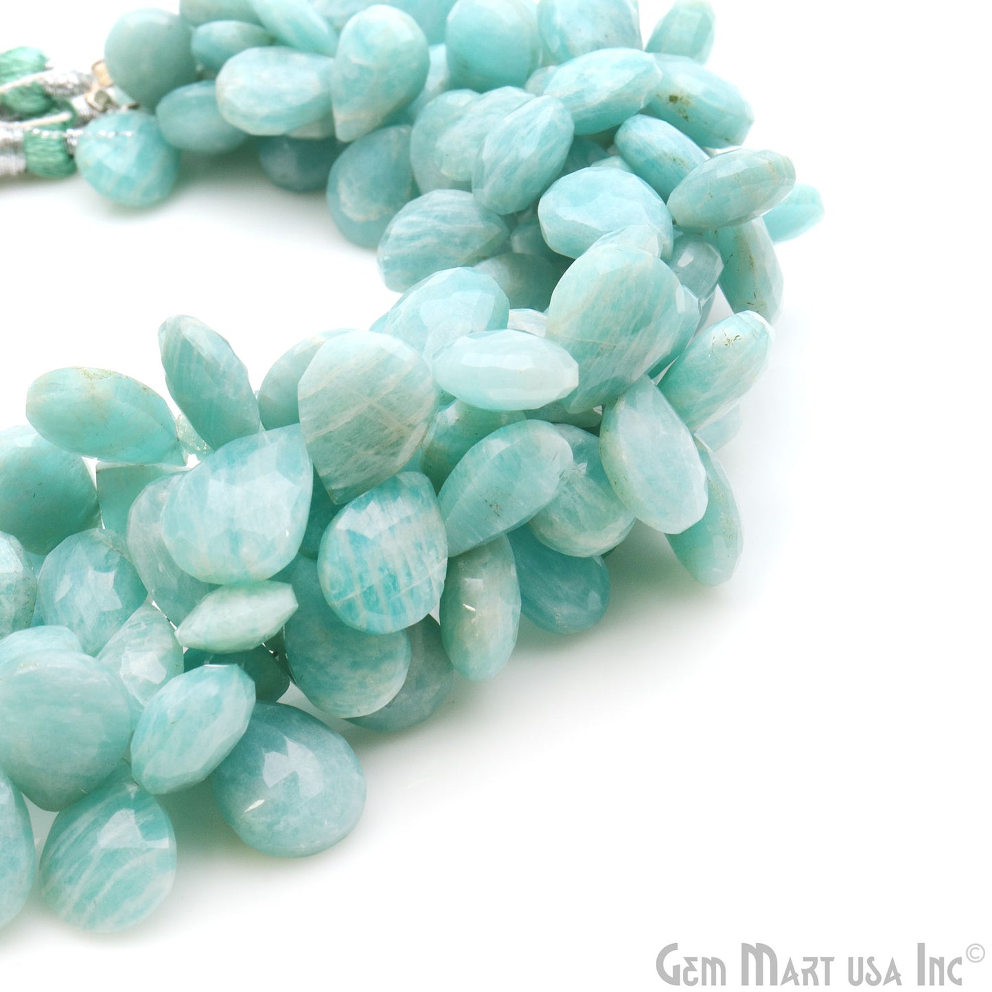 Amazonite Teardrop 9x13mm Faceted Briolette Beads Strand