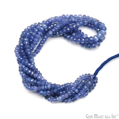 Tanzanite Rondelle Beads, 16 Inch Gemstone Strands, Drilled Strung Nugget Beads, Faceted Round, 5-6mm