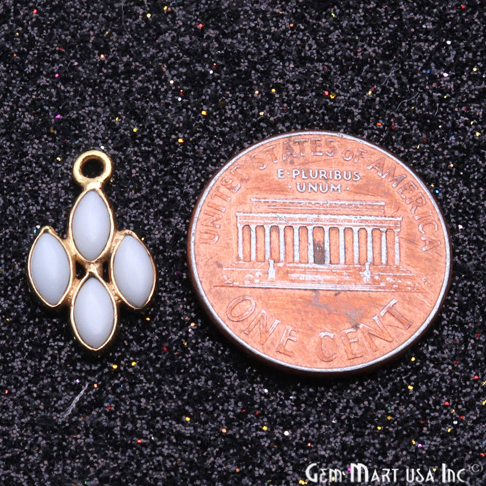 DIY White Agate 16x10mm Gold Plated Chandelier Finding Component - GemMartUSA