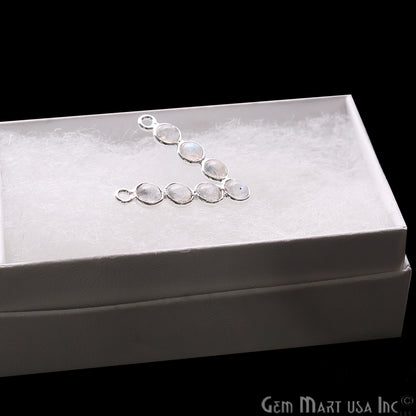 DIY Rainbow Moonstone 22x21mm Silver Plated Chandelier Finding Component - GemMartUSA