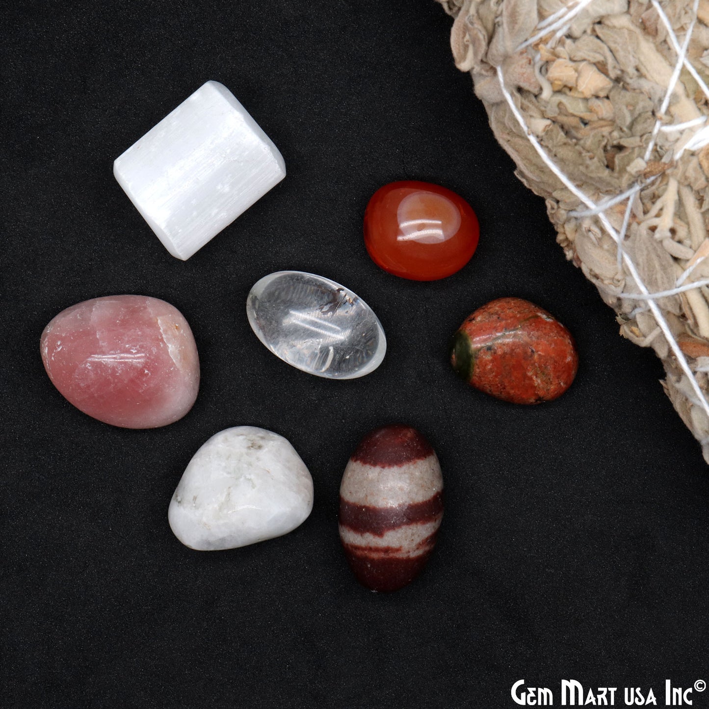 7pc Lot Tumble Stone, Multi Color Beautiful Seven Stone Set, Reiki stones, Healing crystal, Chakra Healing , 26X18MM