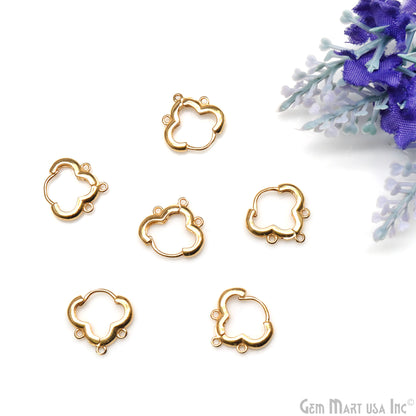 DIY Clover 3 Loop Hoop Clasp Finding Studs Gold Plated Hoop Earring 1 Pair