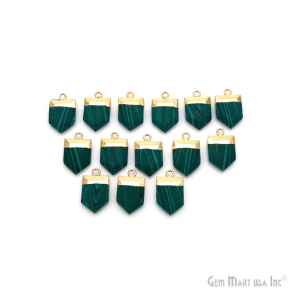Pentagon 19x12mm Gold Electroplated Single Bail Gemstone Connector