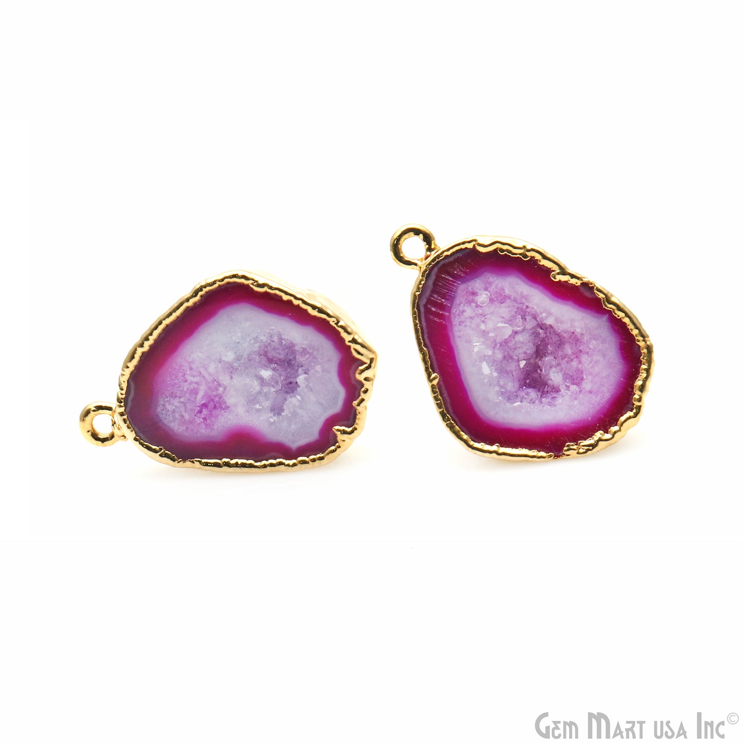 DIY Geode Druzy 28x15mm Gold Electroplated Loop Connector Studs Earrings