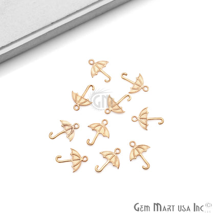 Umbrella Shape 15x12mm Gold Plated Finding Charm, DIY Jewelry - GemmartUSA